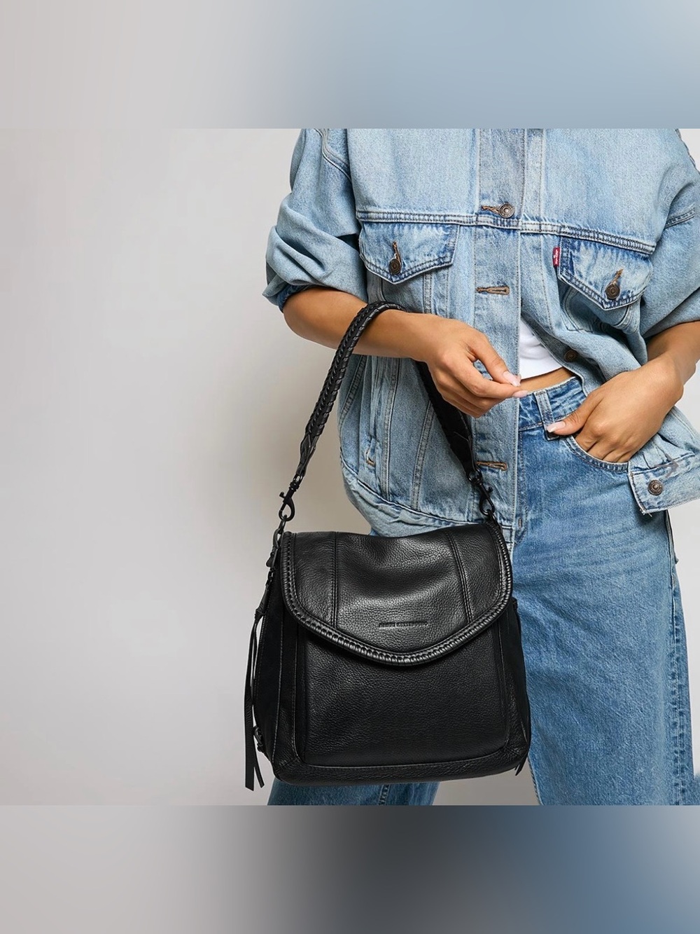 Aimee Kestenberg ‘All For Love’ Black Leather Convertible Shoulder Crossbody Bag